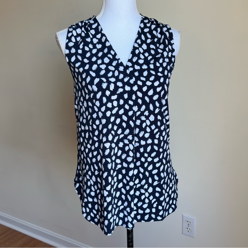 41HAWTHORN Women's Gabriella Pleat Detail Sleeveless Knit Top Navy Sz XS